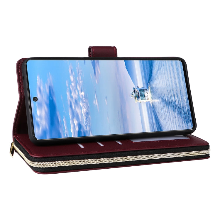 For Samsung Galaxy A33 5G Nine-card Slots Zipper Wallet Bag Leather Phone Case