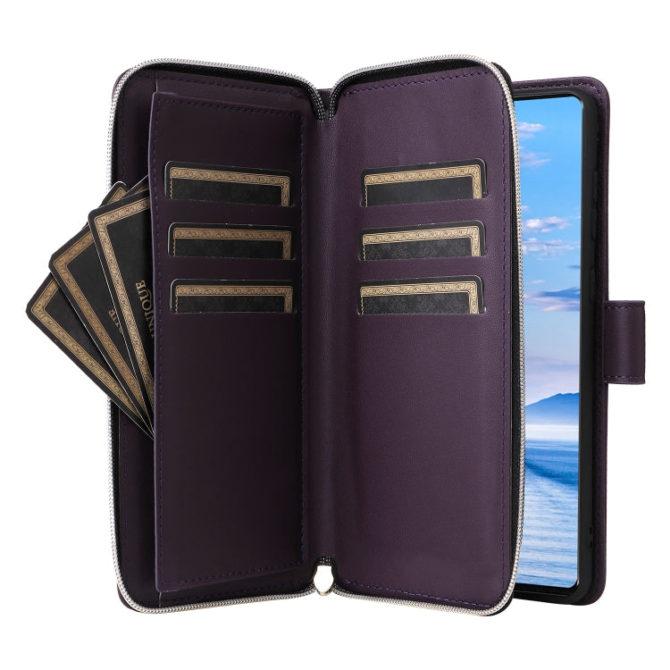 For Samsung Galaxy A33 5G Nine-card Slots Zipper Wallet Bag Leather Phone Case