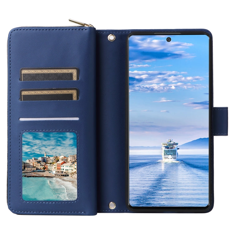 For Samsung Galaxy A33 5G Nine-card Slots Zipper Wallet Bag Leather Phone Case