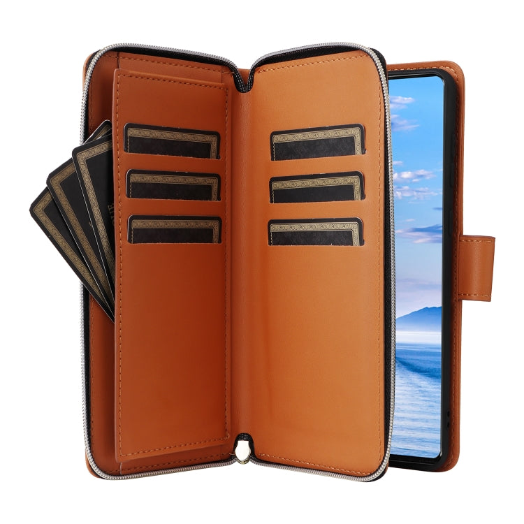 For Samsung Galaxy A33 5G Nine-card Slots Zipper Wallet Bag Leather Phone Case