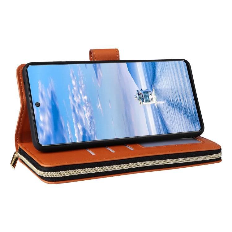 For Samsung Galaxy A33 5G Nine-card Slots Zipper Wallet Bag Leather Phone Case