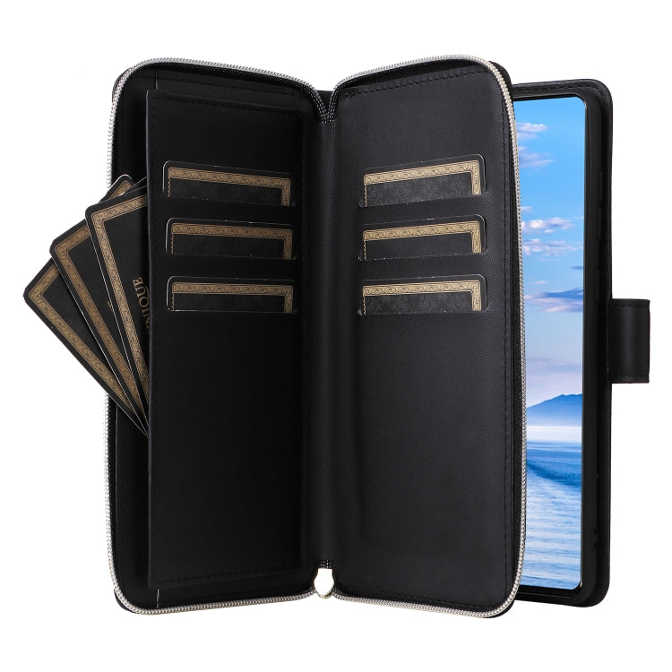 For Samsung Galaxy A33 5G Nine-card Slots Zipper Wallet Bag Leather Phone Case