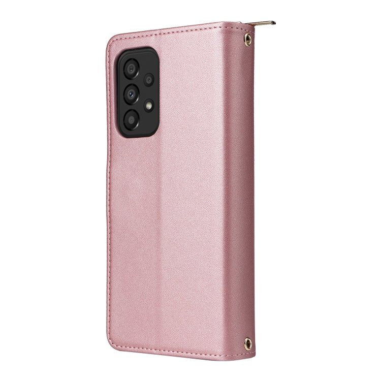 For Samsung Galaxy A33 5G Nine-card Slots Zipper Wallet Bag Leather Phone Case