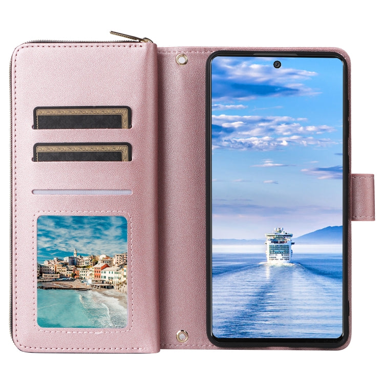 For Samsung Galaxy A33 5G Nine-card Slots Zipper Wallet Bag Leather Phone Case