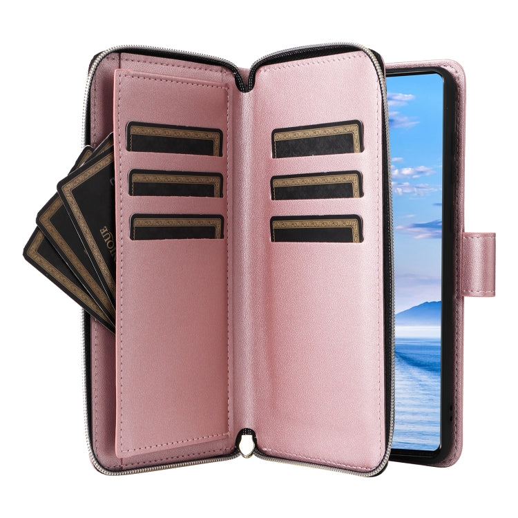 For Samsung Galaxy A33 5G Nine-card Slots Zipper Wallet Bag Leather Phone Case