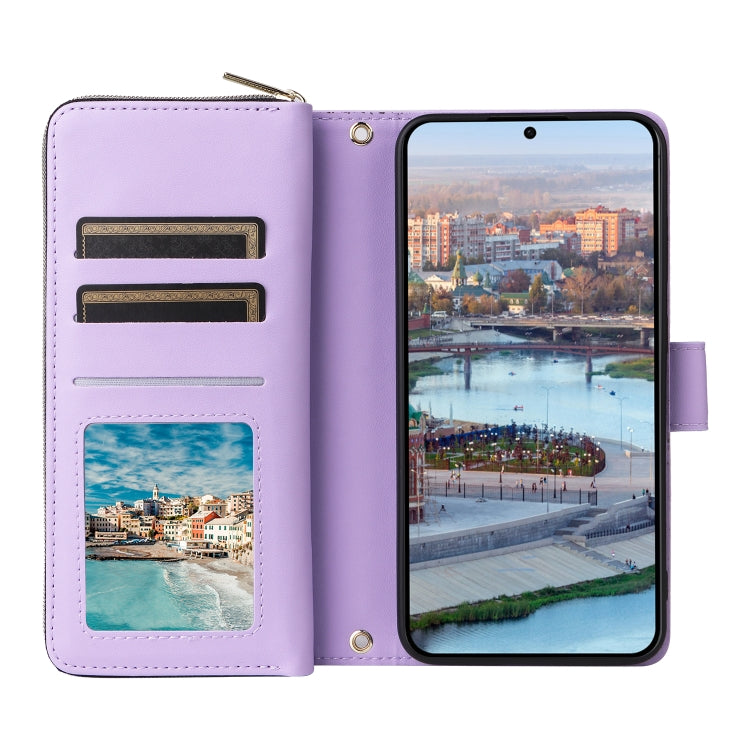 For Samsung Galaxy A34 Nine-card Slots Zipper Wallet Bag Leather Phone Case