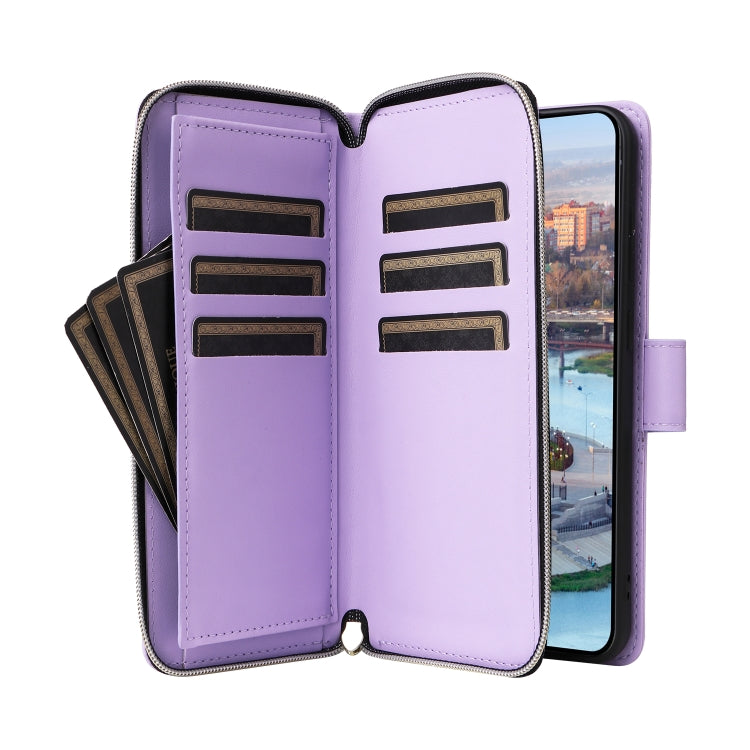 For Samsung Galaxy A34 Nine-card Slots Zipper Wallet Bag Leather Phone Case