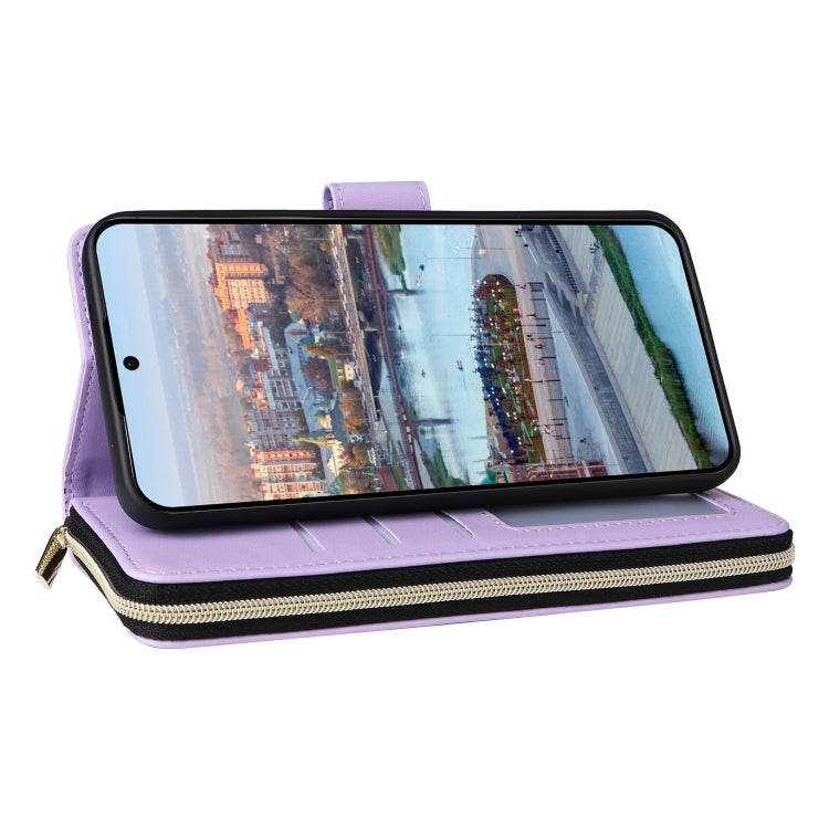 For Samsung Galaxy A34 Nine-card Slots Zipper Wallet Bag Leather Phone Case