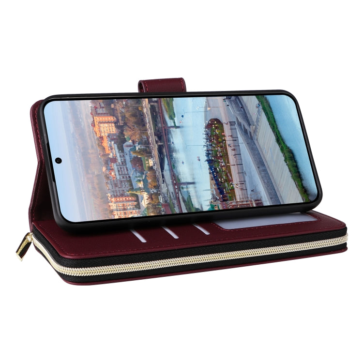 For Samsung Galaxy A34 Nine-card Slots Zipper Wallet Bag Leather Phone Case