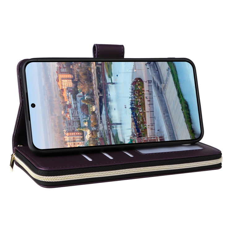 For Samsung Galaxy A34 Nine-card Slots Zipper Wallet Bag Leather Phone Case