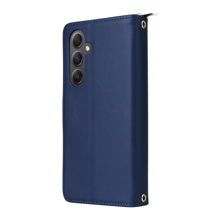 For Samsung Galaxy A34 Nine-card Slots Zipper Wallet Bag Leather Phone Case
