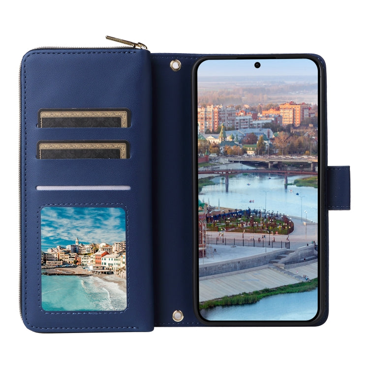 For Samsung Galaxy A34 Nine-card Slots Zipper Wallet Bag Leather Phone Case