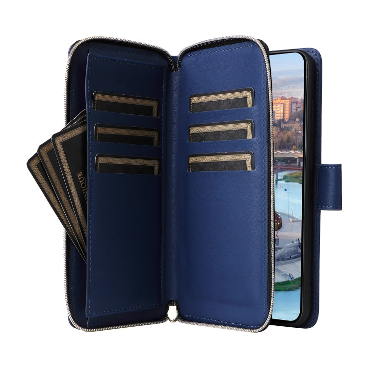 For Samsung Galaxy A34 Nine-card Slots Zipper Wallet Bag Leather Phone Case