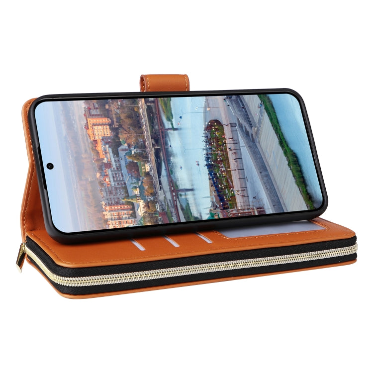 For Samsung Galaxy A34 Nine-card Slots Zipper Wallet Bag Leather Phone Case