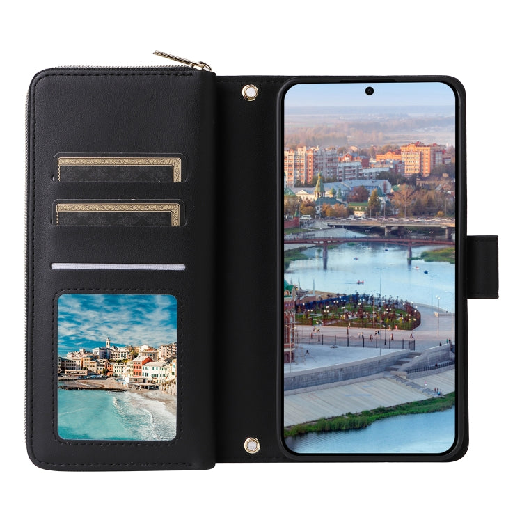 For Samsung Galaxy A34 Nine-card Slots Zipper Wallet Bag Leather Phone Case
