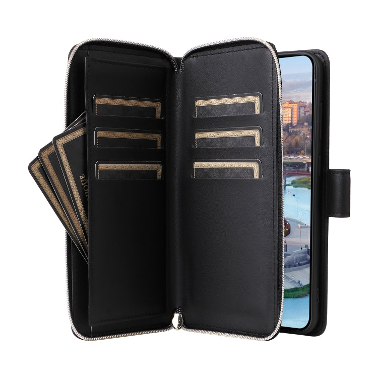 For Samsung Galaxy A34 Nine-card Slots Zipper Wallet Bag Leather Phone Case