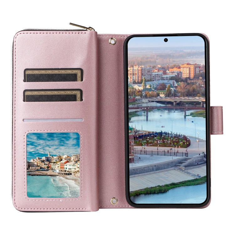 For Samsung Galaxy A34 Nine-card Slots Zipper Wallet Bag Leather Phone Case