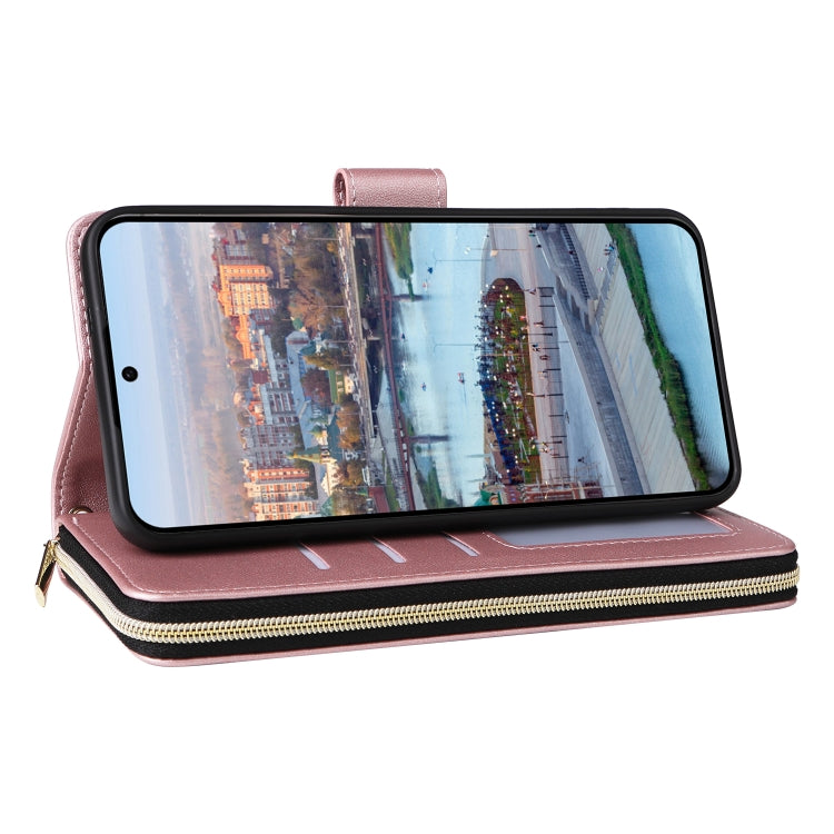 For Samsung Galaxy A34 Nine-card Slots Zipper Wallet Bag Leather Phone Case