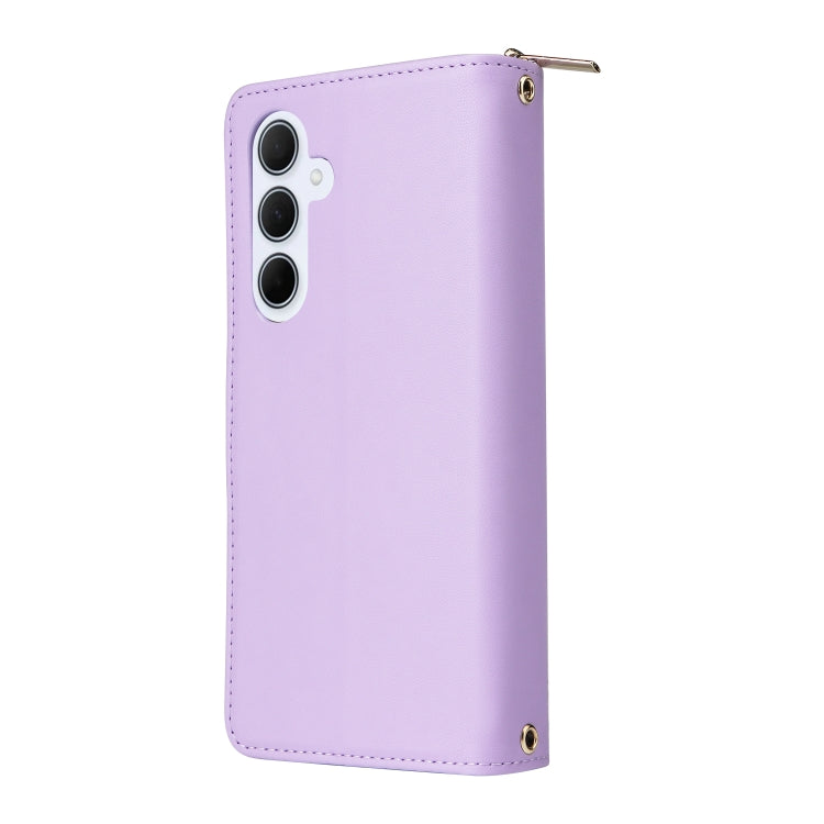 For Samsung Galaxy A35 Nine-card Slots Zipper Wallet Bag Leather Phone Case