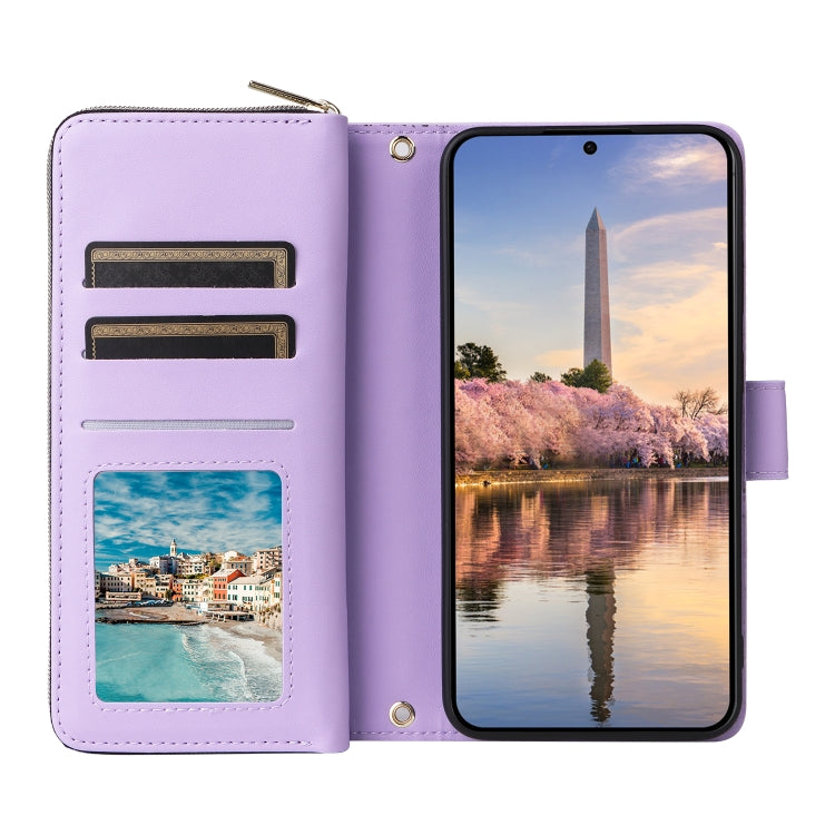 For Samsung Galaxy A35 Nine-card Slots Zipper Wallet Bag Leather Phone Case