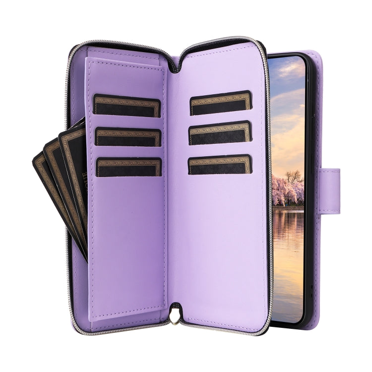 For Samsung Galaxy A35 Nine-card Slots Zipper Wallet Bag Leather Phone Case