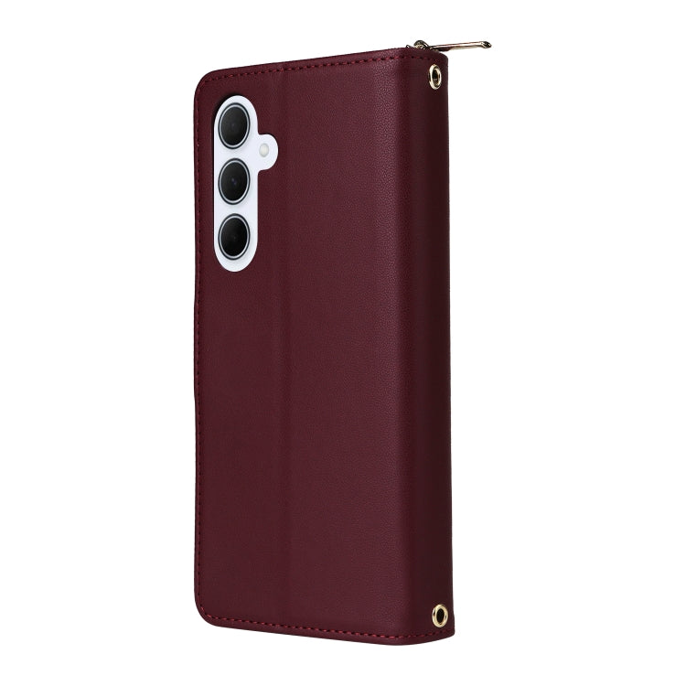 For Samsung Galaxy A35 Nine-card Slots Zipper Wallet Bag Leather Phone Case