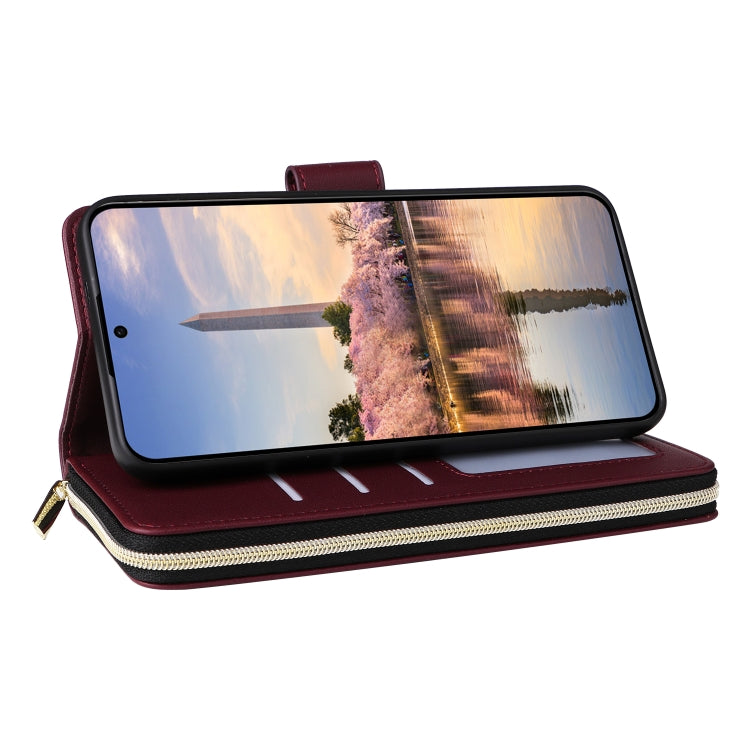 For Samsung Galaxy A35 Nine-card Slots Zipper Wallet Bag Leather Phone Case