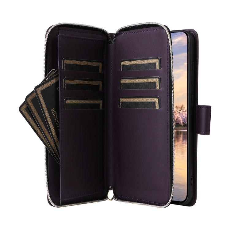 For Samsung Galaxy A35 Nine-card Slots Zipper Wallet Bag Leather Phone Case