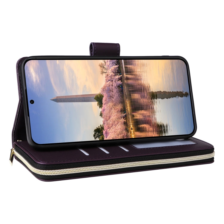 For Samsung Galaxy A35 Nine-card Slots Zipper Wallet Bag Leather Phone Case