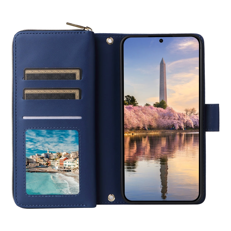 For Samsung Galaxy A35 Nine-card Slots Zipper Wallet Bag Leather Phone Case