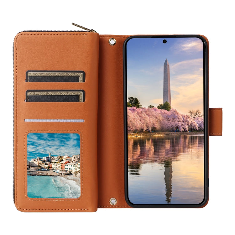For Samsung Galaxy A35 Nine-card Slots Zipper Wallet Bag Leather Phone Case