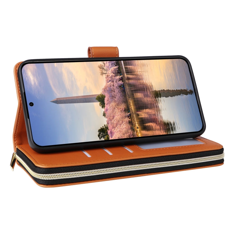 For Samsung Galaxy A35 Nine-card Slots Zipper Wallet Bag Leather Phone Case