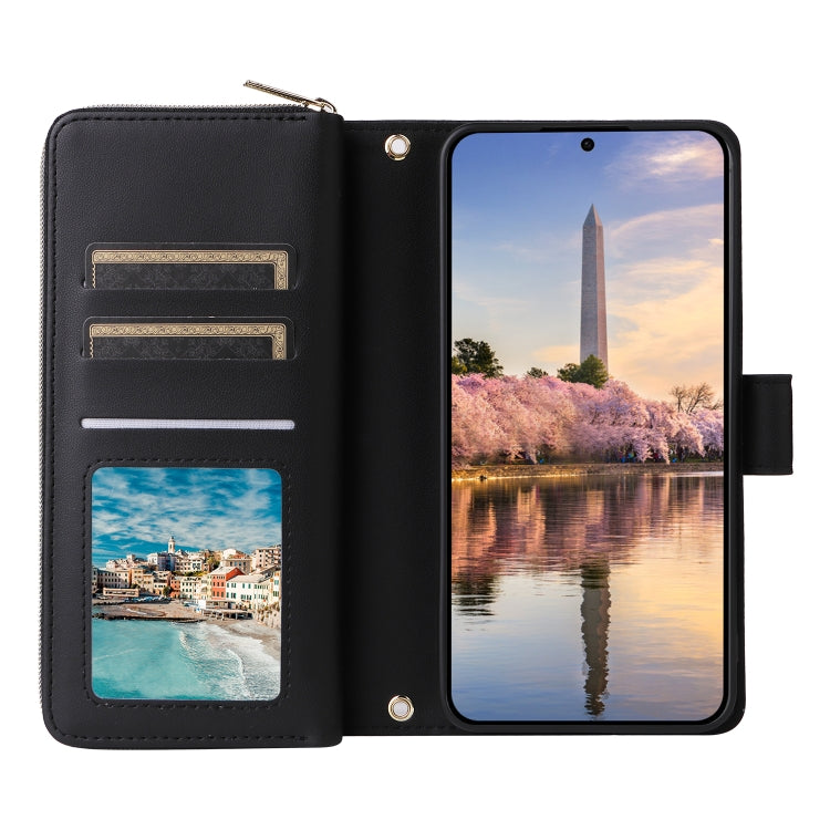 For Samsung Galaxy A35 Nine-card Slots Zipper Wallet Bag Leather Phone Case