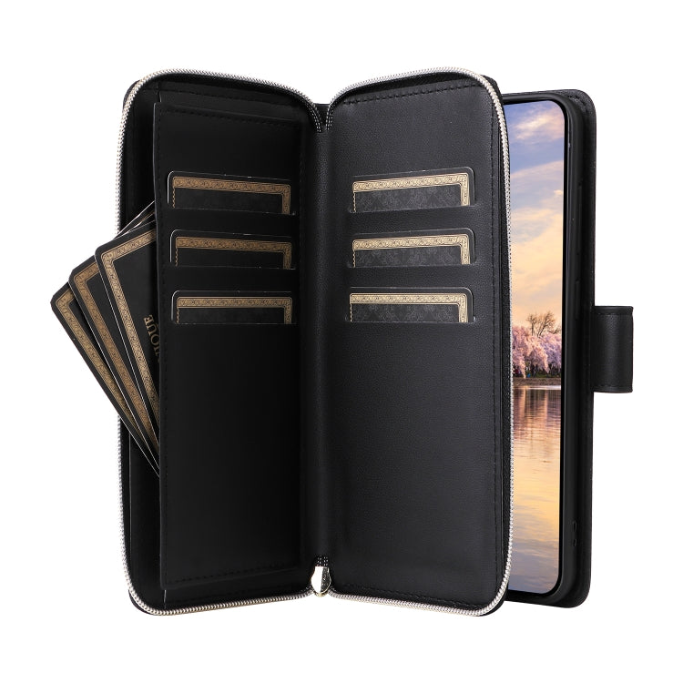 For Samsung Galaxy A35 Nine-card Slots Zipper Wallet Bag Leather Phone Case