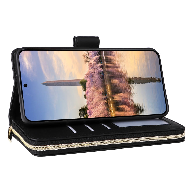 For Samsung Galaxy A35 Nine-card Slots Zipper Wallet Bag Leather Phone Case