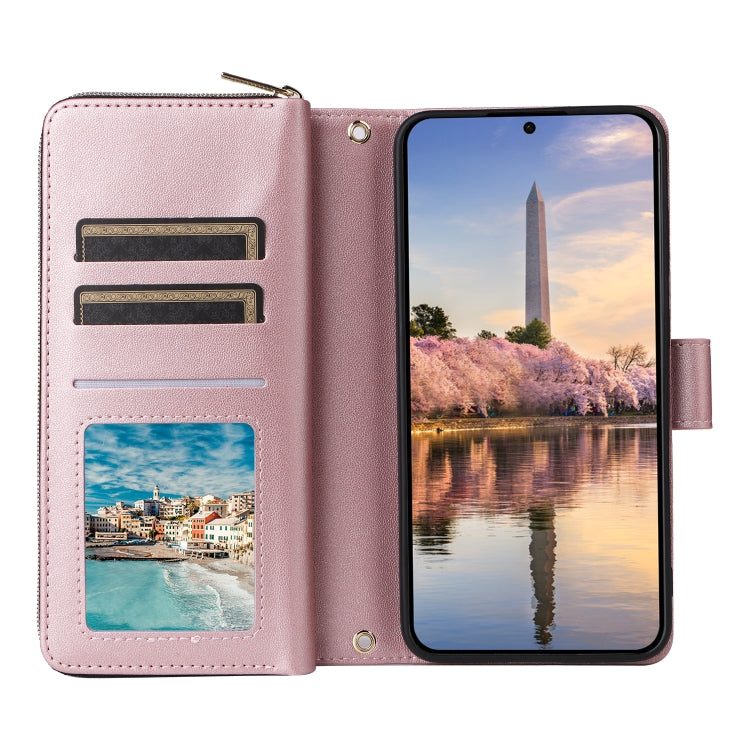 For Samsung Galaxy A35 Nine-card Slots Zipper Wallet Bag Leather Phone Case