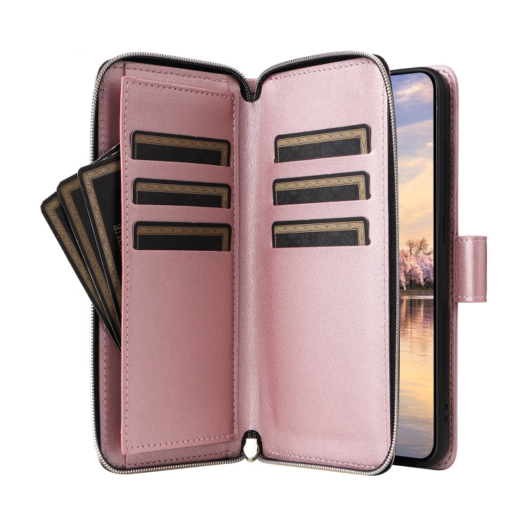 For Samsung Galaxy A35 Nine-card Slots Zipper Wallet Bag Leather Phone Case