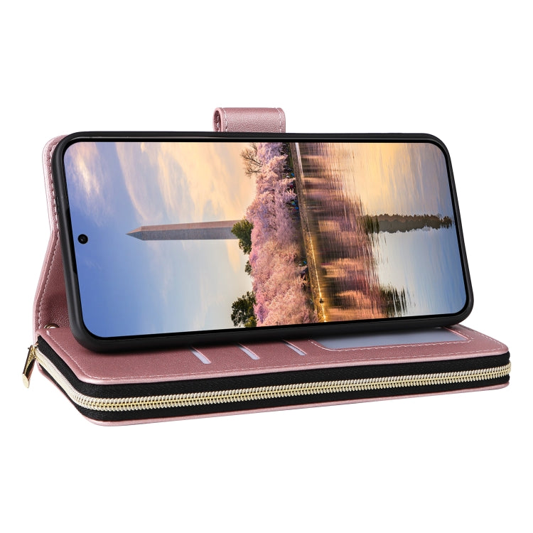 For Samsung Galaxy A35 Nine-card Slots Zipper Wallet Bag Leather Phone Case