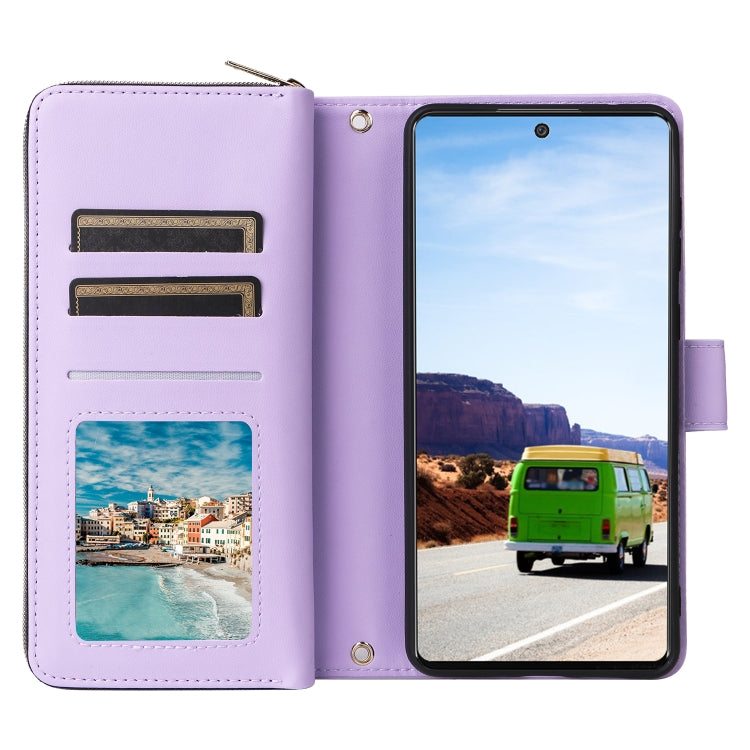 For Samsung Galaxy A53 5G Nine-card Slots Zipper Wallet Bag Leather Phone Case