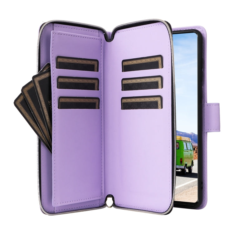For Samsung Galaxy A53 5G Nine-card Slots Zipper Wallet Bag Leather Phone Case