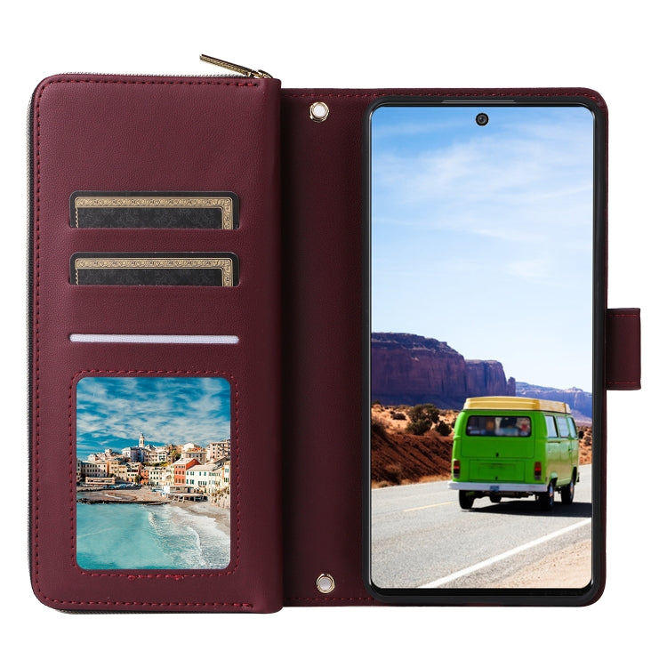 For Samsung Galaxy A53 5G Nine-card Slots Zipper Wallet Bag Leather Phone Case