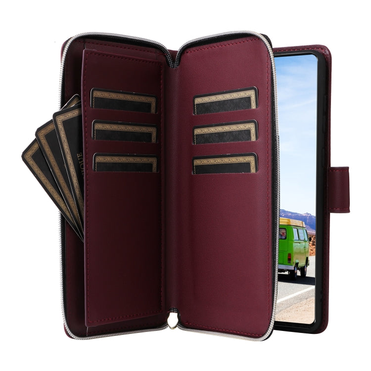 For Samsung Galaxy A53 5G Nine-card Slots Zipper Wallet Bag Leather Phone Case