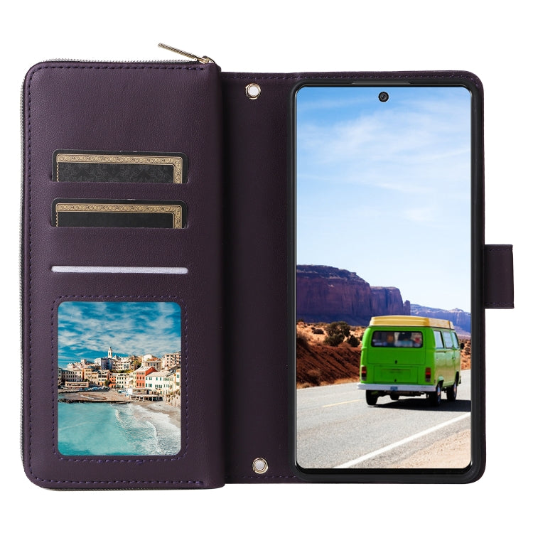 For Samsung Galaxy A53 5G Nine-card Slots Zipper Wallet Bag Leather Phone Case