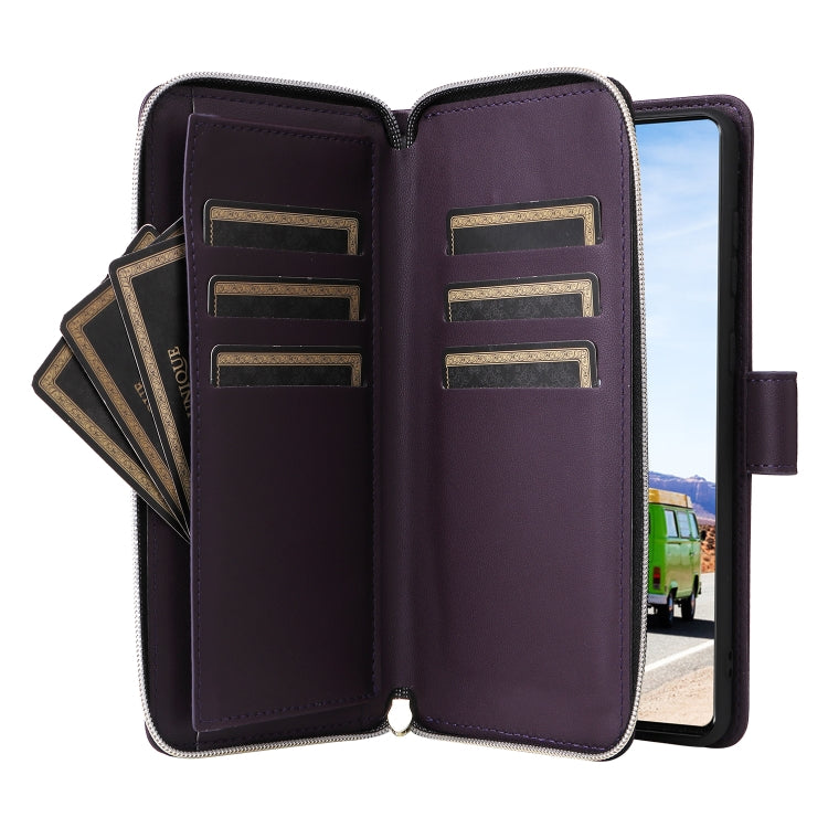 For Samsung Galaxy A53 5G Nine-card Slots Zipper Wallet Bag Leather Phone Case