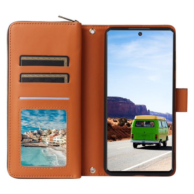 For Samsung Galaxy A53 5G Nine-card Slots Zipper Wallet Bag Leather Phone Case