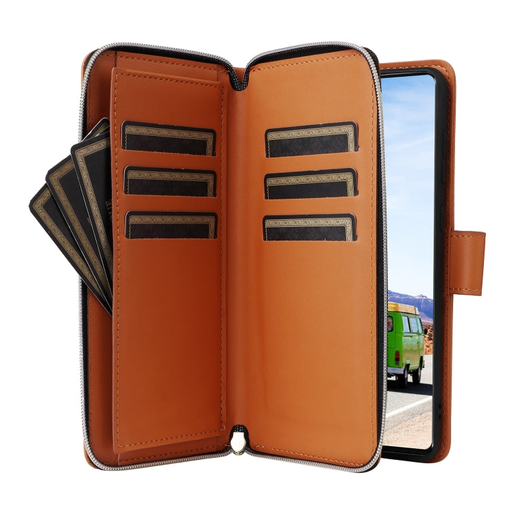 For Samsung Galaxy A53 5G Nine-card Slots Zipper Wallet Bag Leather Phone Case