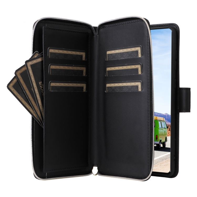 For Samsung Galaxy A53 5G Nine-card Slots Zipper Wallet Bag Leather Phone Case