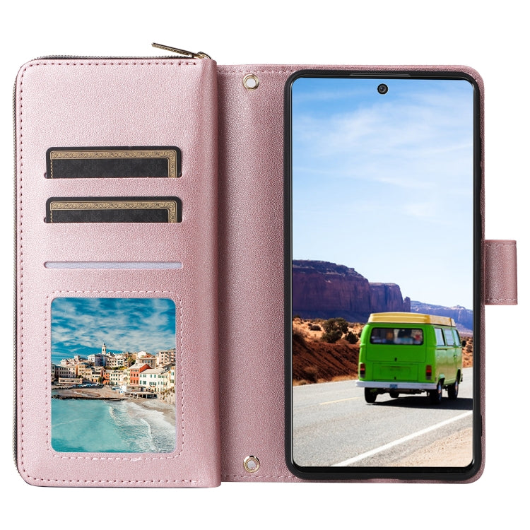 For Samsung Galaxy A53 5G Nine-card Slots Zipper Wallet Bag Leather Phone Case