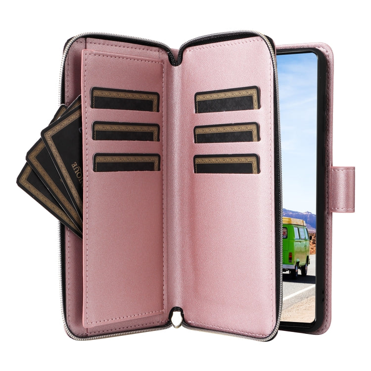 For Samsung Galaxy A53 5G Nine-card Slots Zipper Wallet Bag Leather Phone Case