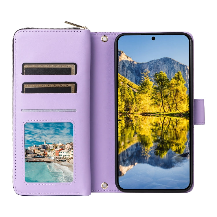 For Samsung Galaxy A54 Nine-card Slots Zipper Wallet Bag Leather Phone Case